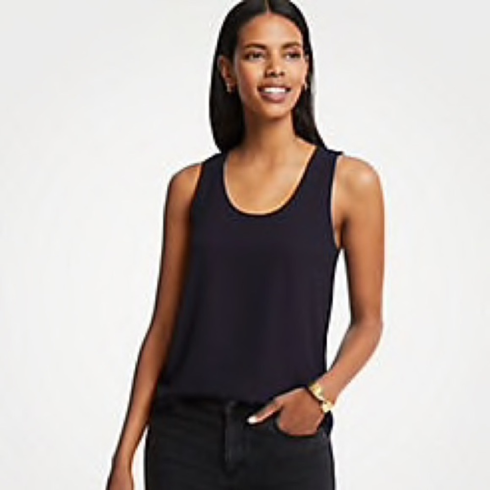 3/$35 Black Ann Taylor Layered Tank